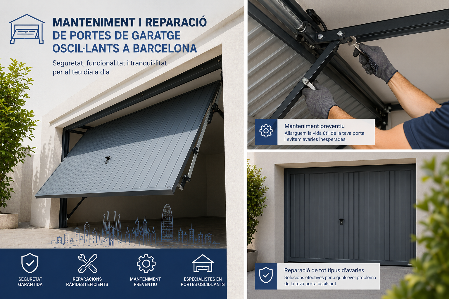 Manteniment i reparació de portes de garatge oscil·lants a Barcelona Manteniment i reparacio de portes de garatge oscil·lants Barcelona - Manteniment i reparació de portes de garatge oscil·lants a Barcelona