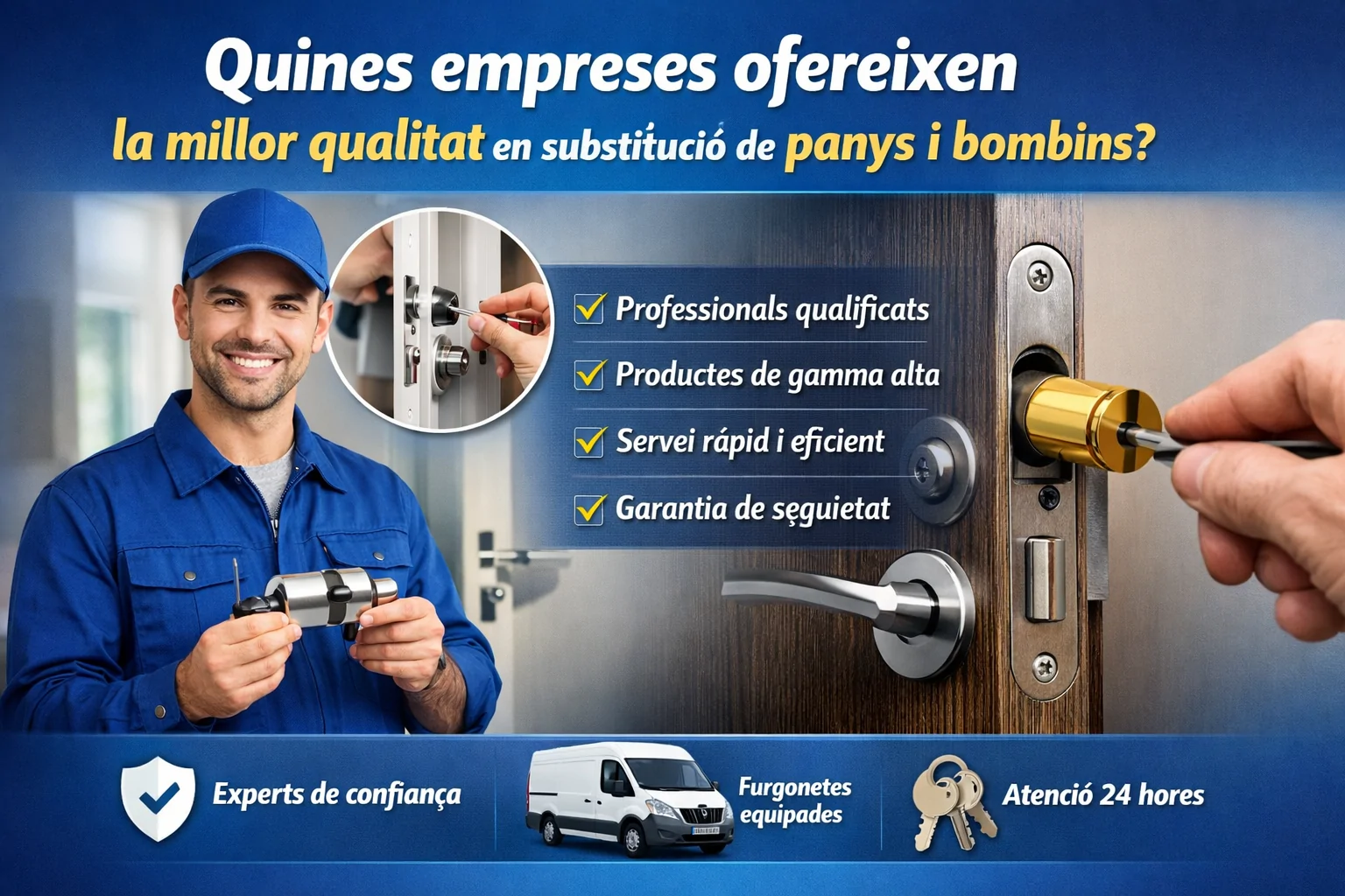 Quina és la millor serralleria d'urgència a Barcelona? Quines empreses ofereixen la millor qualitat en substitucio de panys i bombins - Quina és la millor serralleria d'urgència a Barcelona?