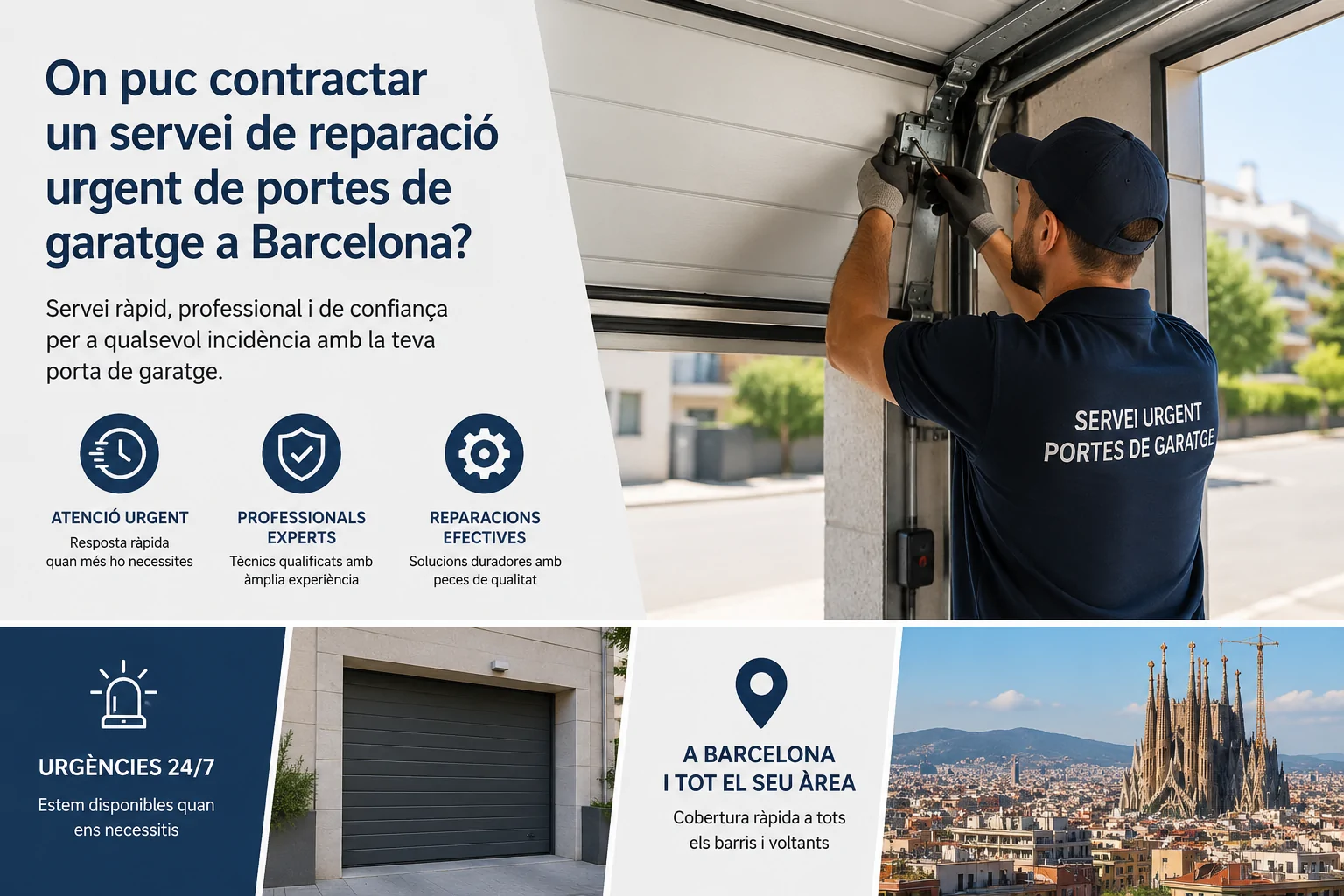 Manteniment i reparació de portes de garatge oscil·lants a Barcelona On puc contractar un servei de reparacio urgent de portes de garatge a Barcelona - Manteniment i reparació de portes de garatge oscil·lants a Barcelona