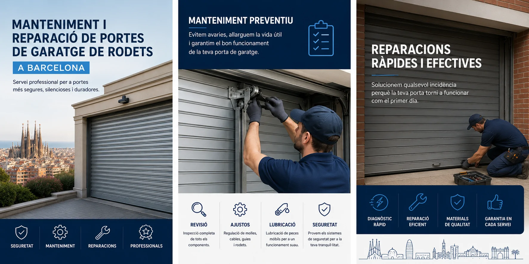 Manteniment i reparació de portes de garatge de rodets a Barcelona Manteniment i reparacio de portes de garatge de rodets Barcelona - Manteniment i reparació de portes de garatge de rodets a Barcelona