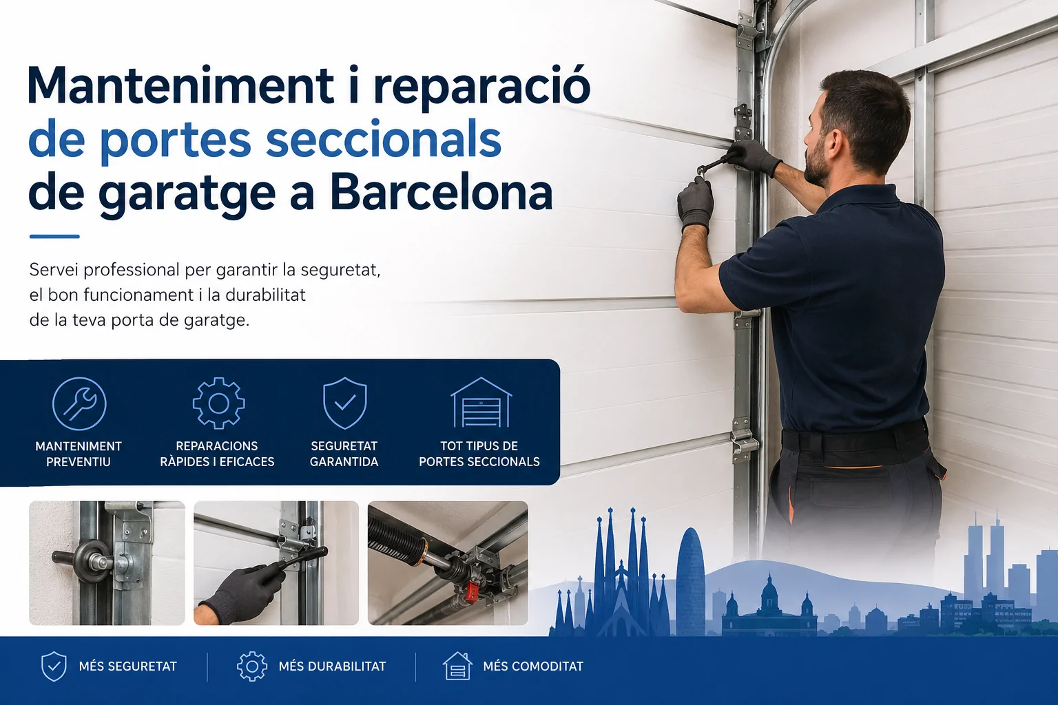 Manteniment i reparació de portes seccionals de garatge a Barcelona Manteniment i reparacio de portes seccionals de garatge a Barcelona - Manteniment i reparació de portes seccionals de garatge a Barcelona