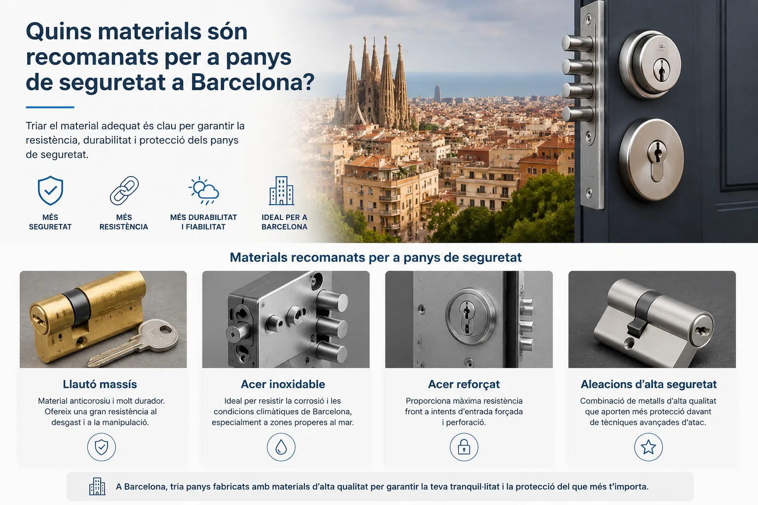 Quins materials són recomanats per a panys de seguretat a Barcelona? Quins materials son recomanats per a panys de seguretat a Barcelona - Quins materials són recomanats per a panys de seguretat a Barcelona?